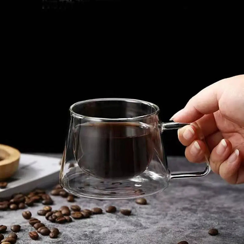 Copo de Café de vidro com Fundo Duplo de 200 ml